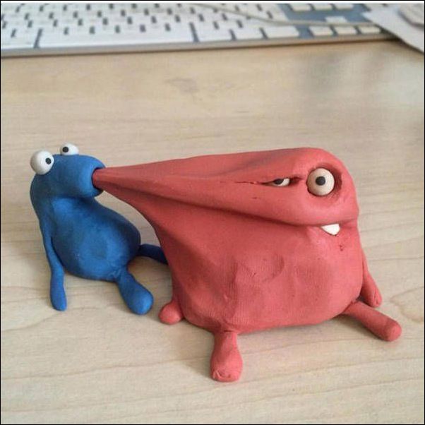 Прикольные пластелиновые фигурки