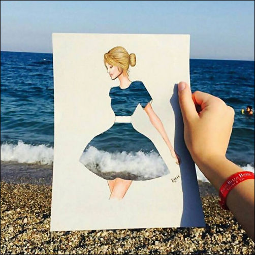 Юбочка из пены волны и моря