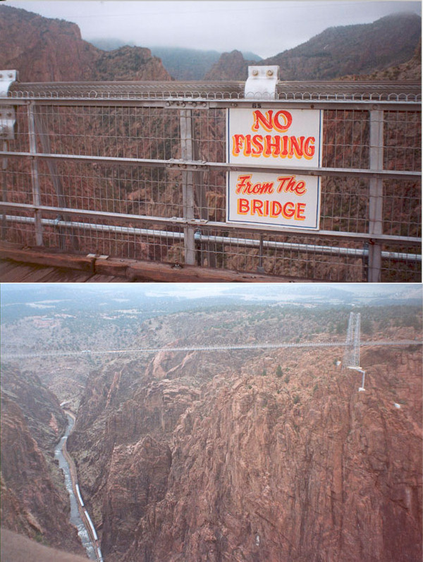 С моста не рыбачить! (А есть такие дураки ? :)